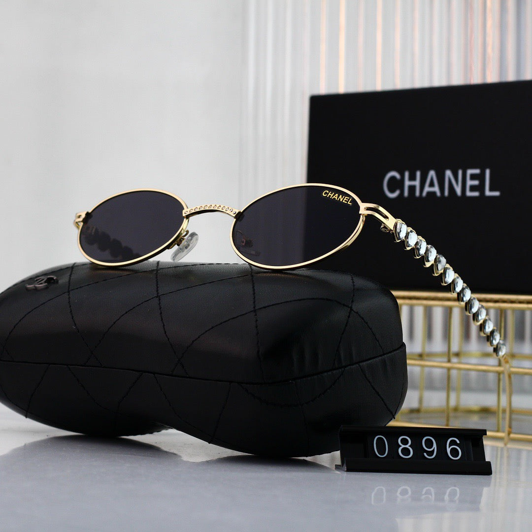 Gafas de sol vintage en forma de huevo con diamantes de imitación en forma de corazón