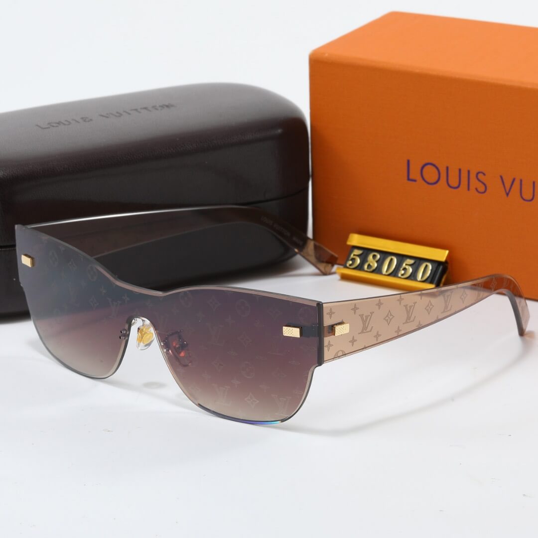 Gafas de sol sin marco con diseño de letras impresas