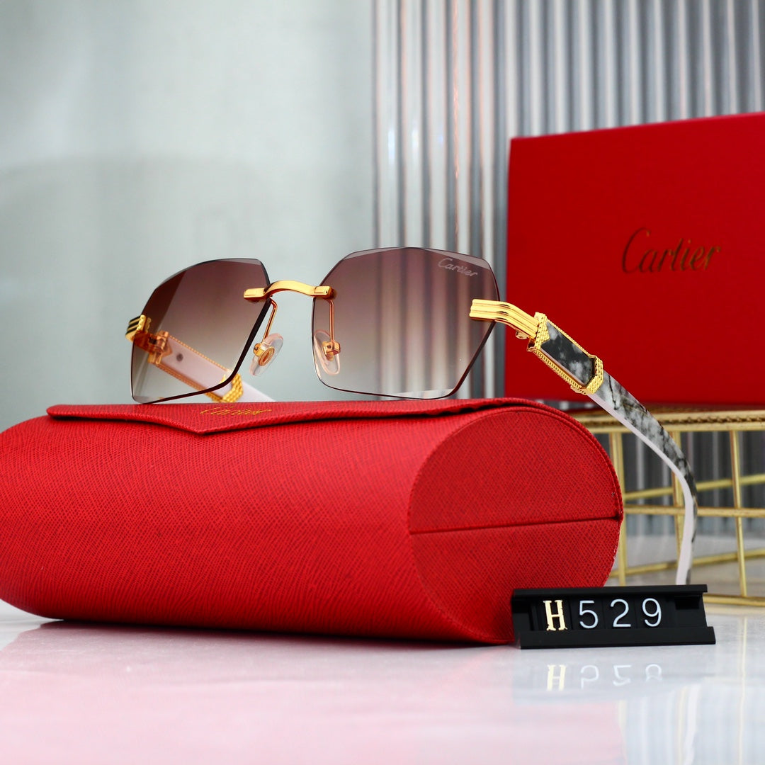 Gafas de sol sin marco con estampado de mármol