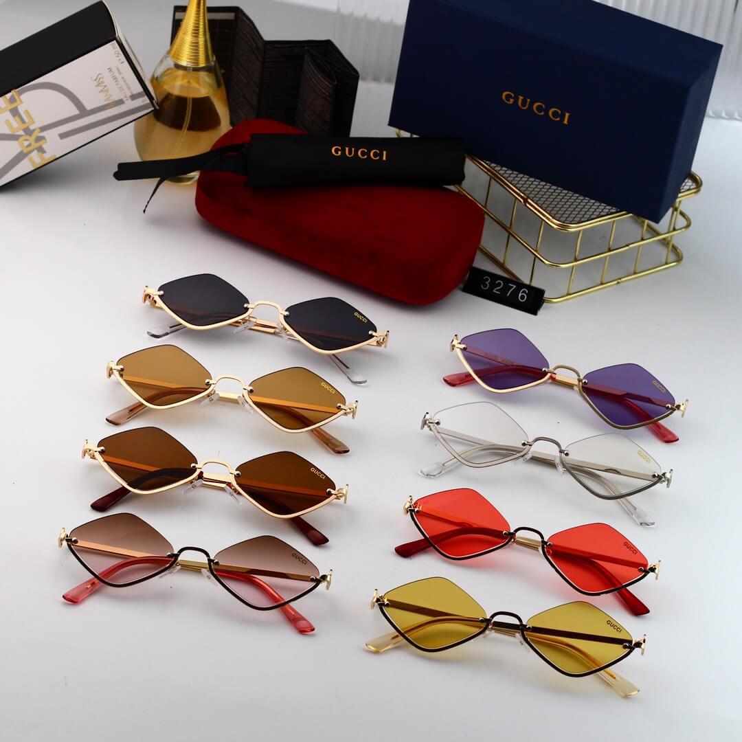 Gafas de sol de moda con media montura y rombos