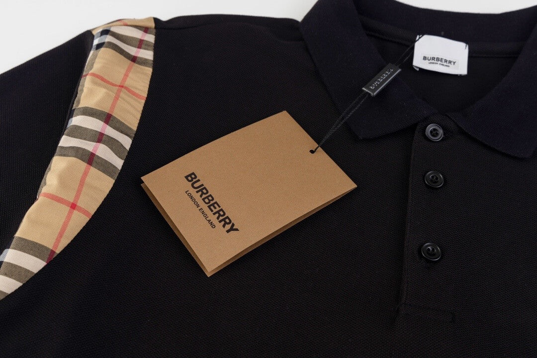 Camiseta polo con costuras de rayas marrones