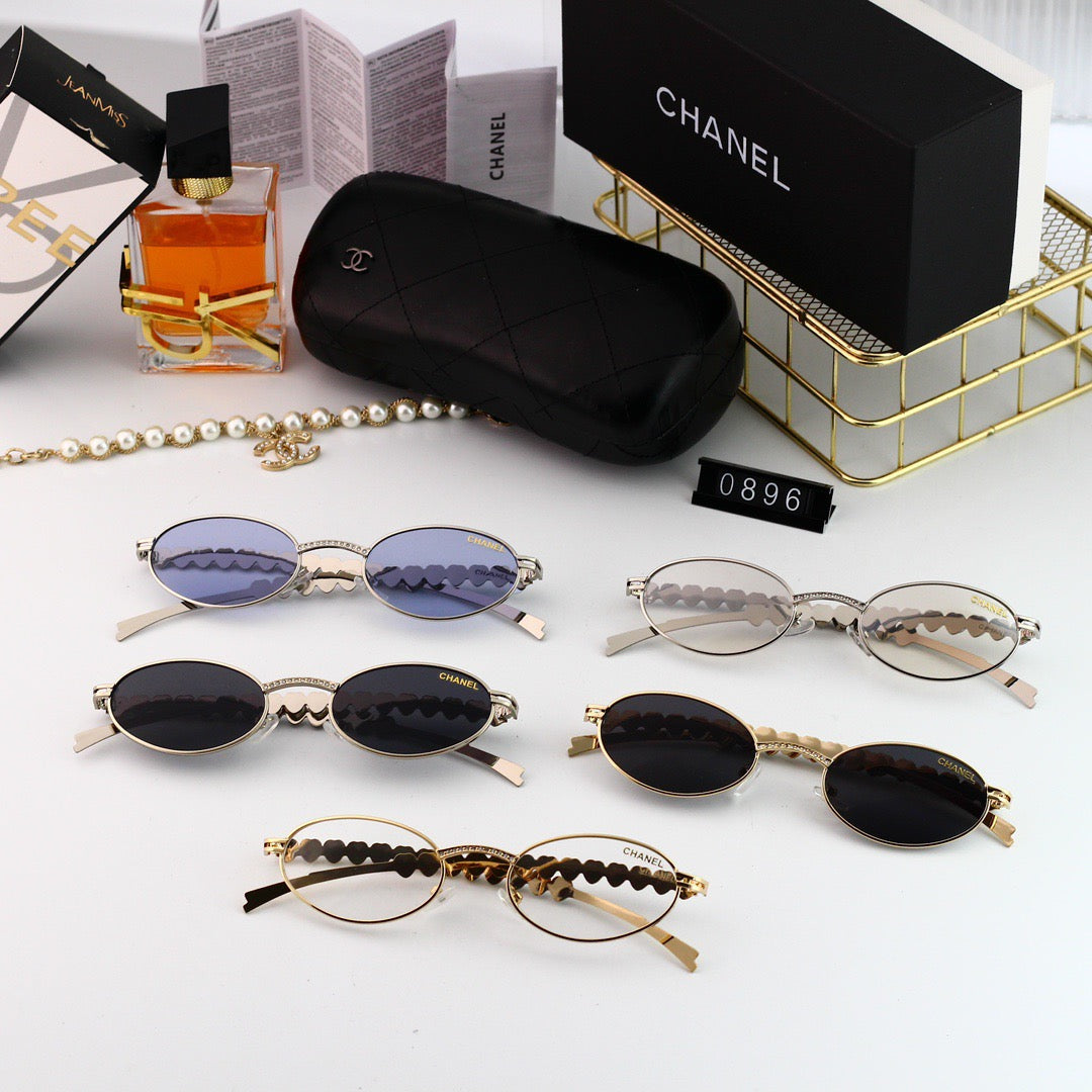 Gafas de sol vintage en forma de huevo con diamantes de imitación en forma de corazón