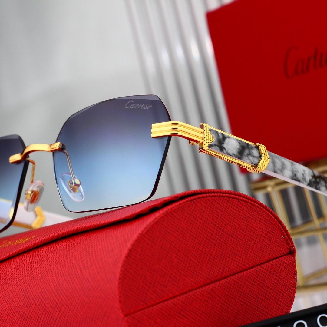 Gafas de sol sin marco con estampado de mármol