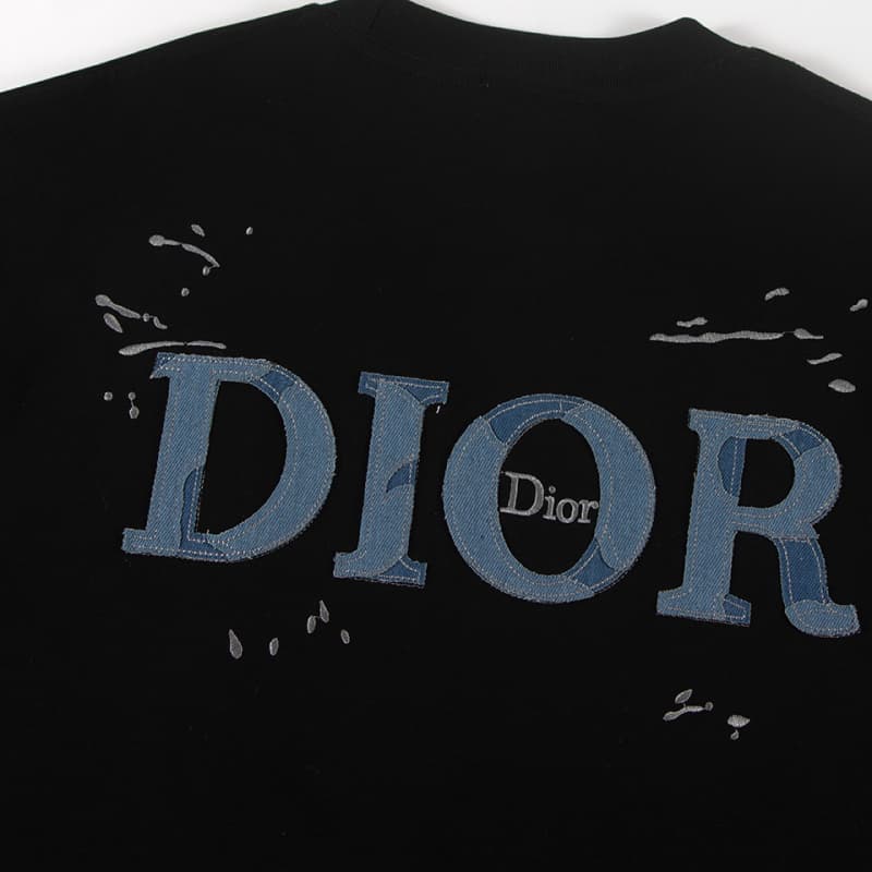 Embroidered Denim Patch T-Shirt