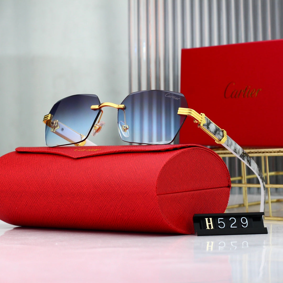Gafas de sol sin marco con estampado de mármol