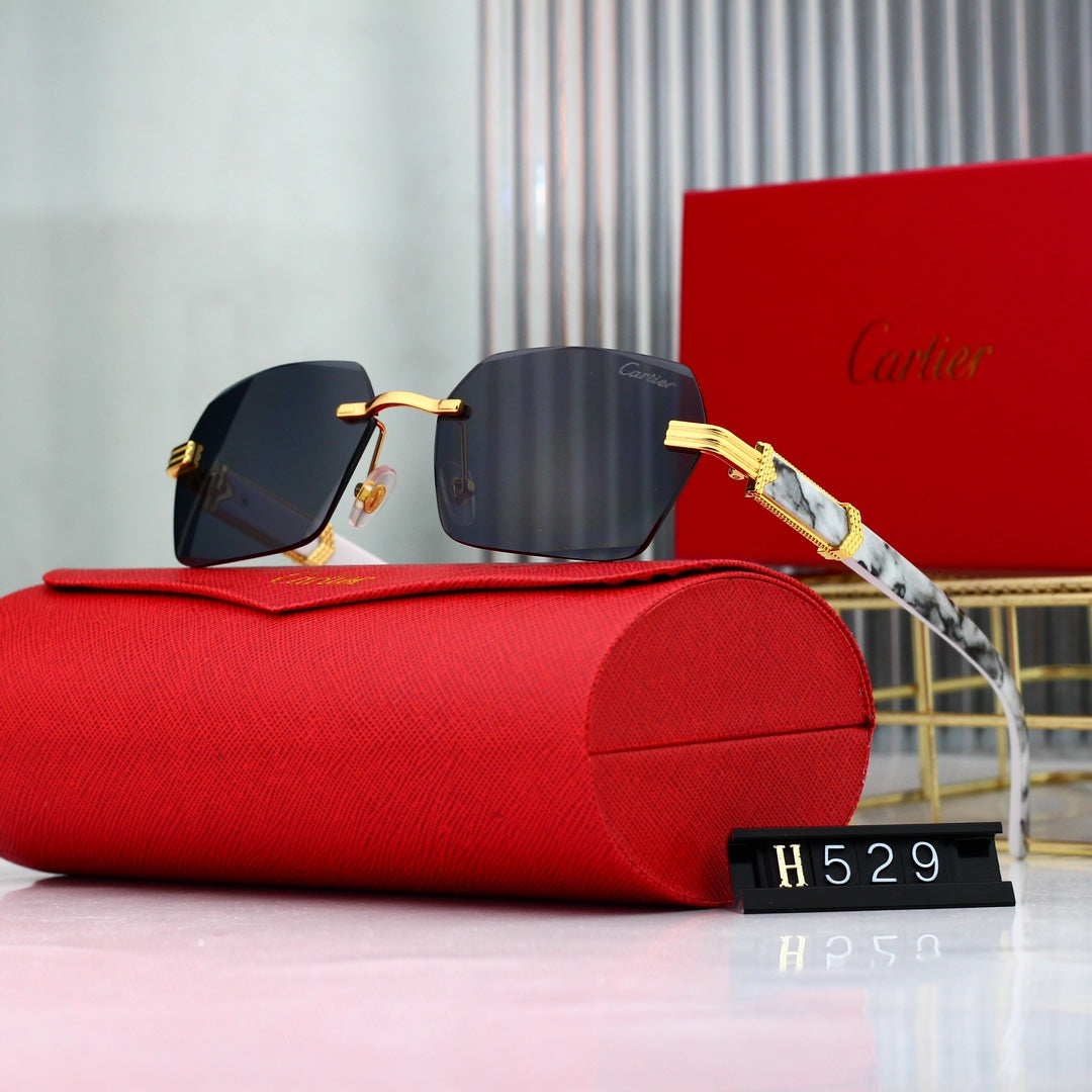 Gafas de sol sin marco con estampado de mármol