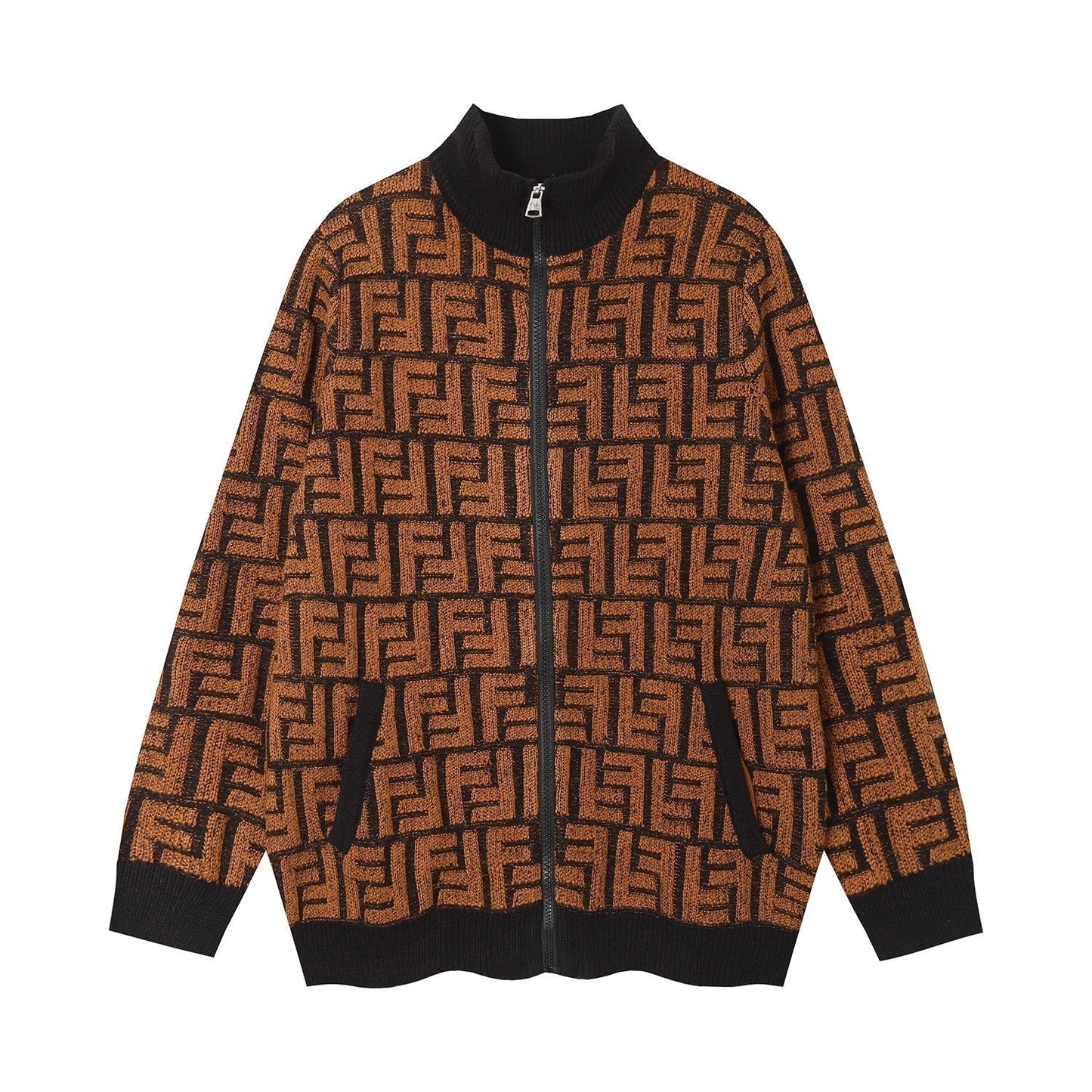 Chaqueta tipo suéter con estampado FF
