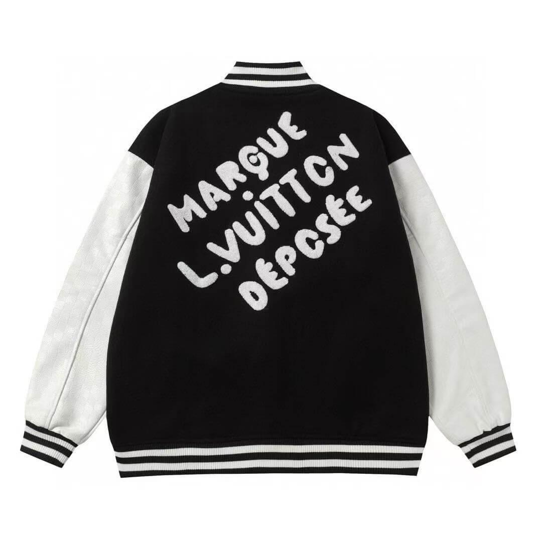 Chaqueta de béisbol con ribete de perlas