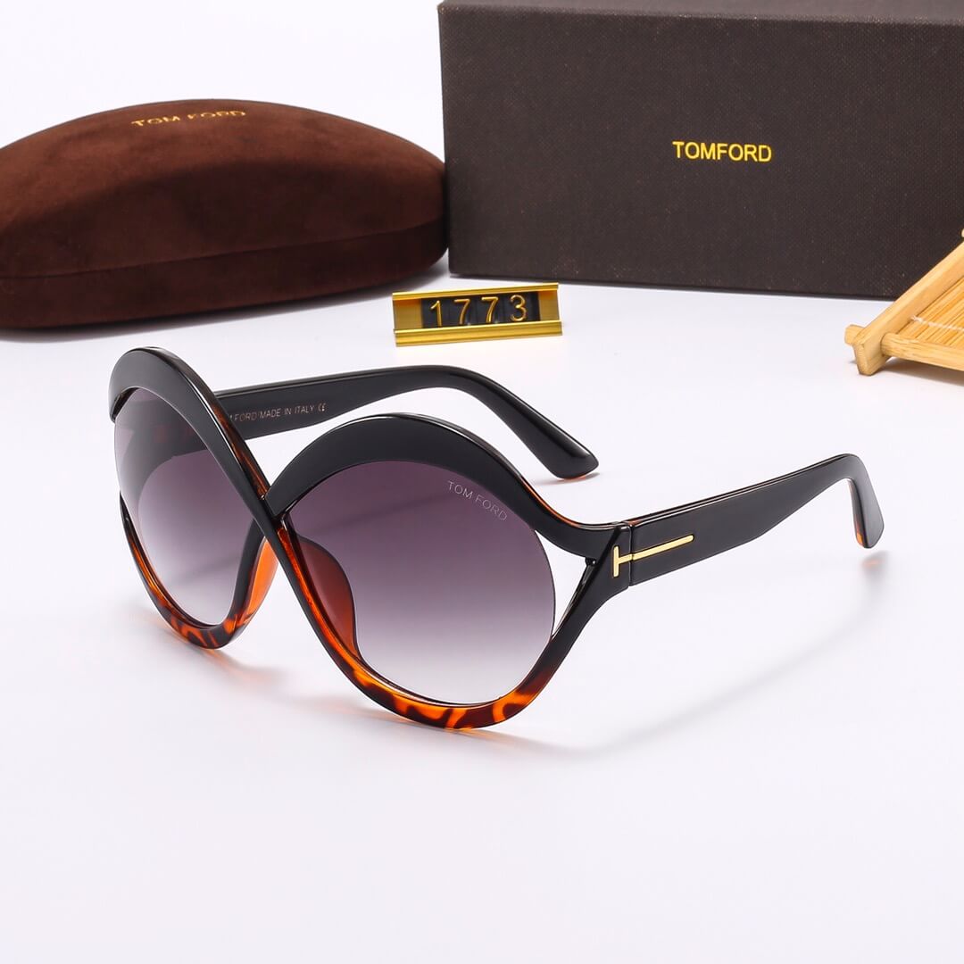Gafas de sol curvas de montura redonda extragrande de moda
