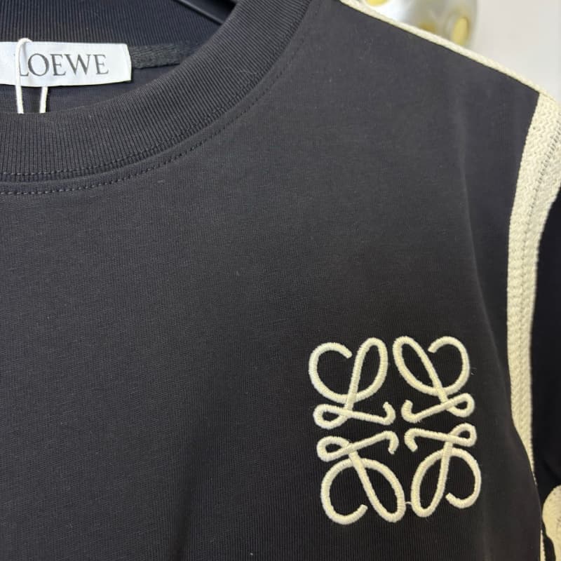Tshirt with Ribbon Trim and Chest Embroidery