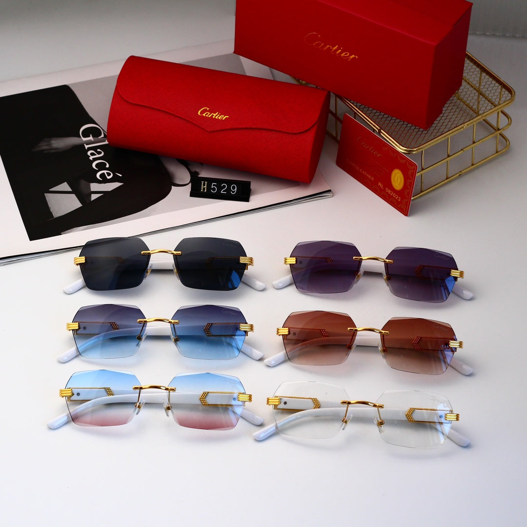 Gafas de sol sin marco con estampado de mármol