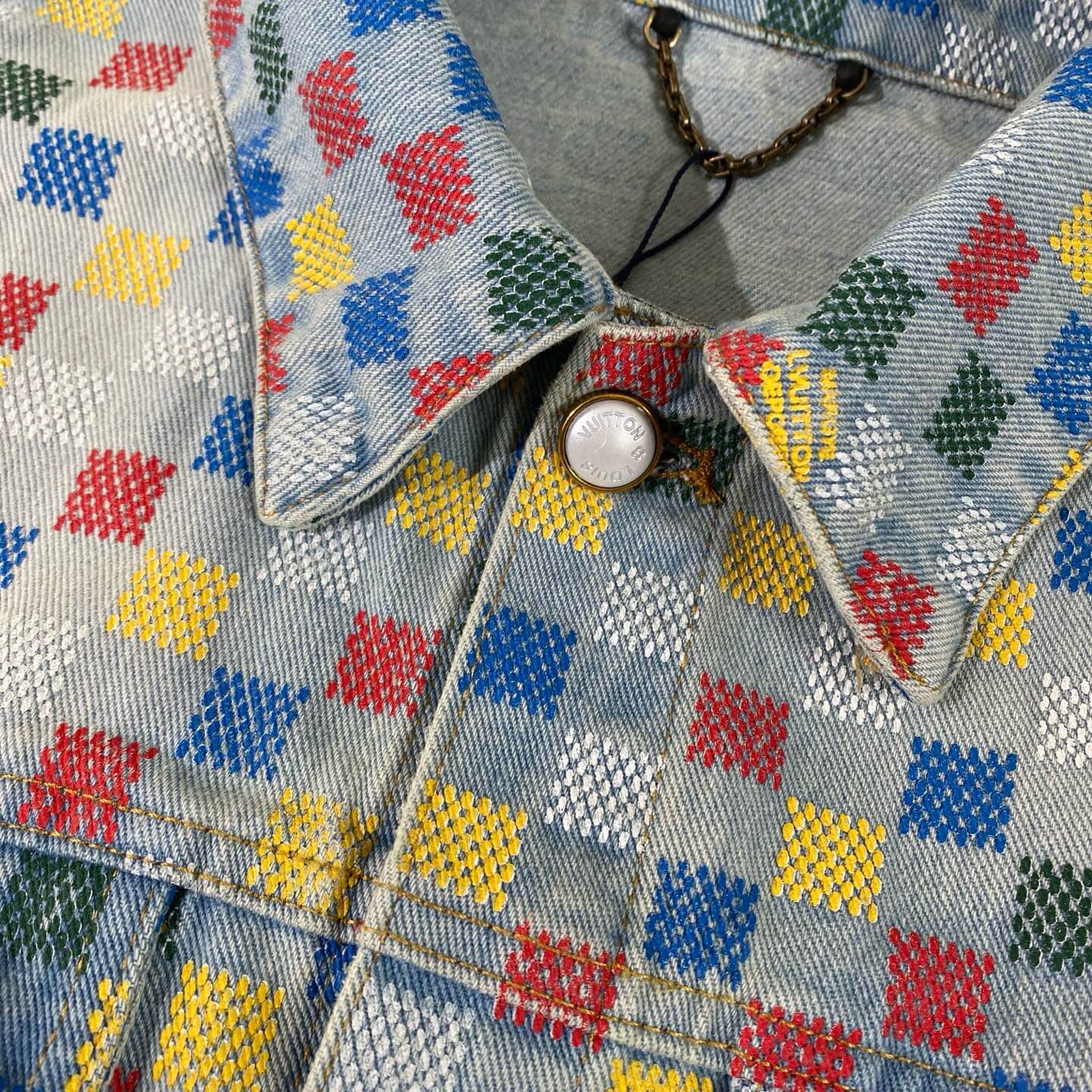 Pixel Checkerboard Denim Jacket