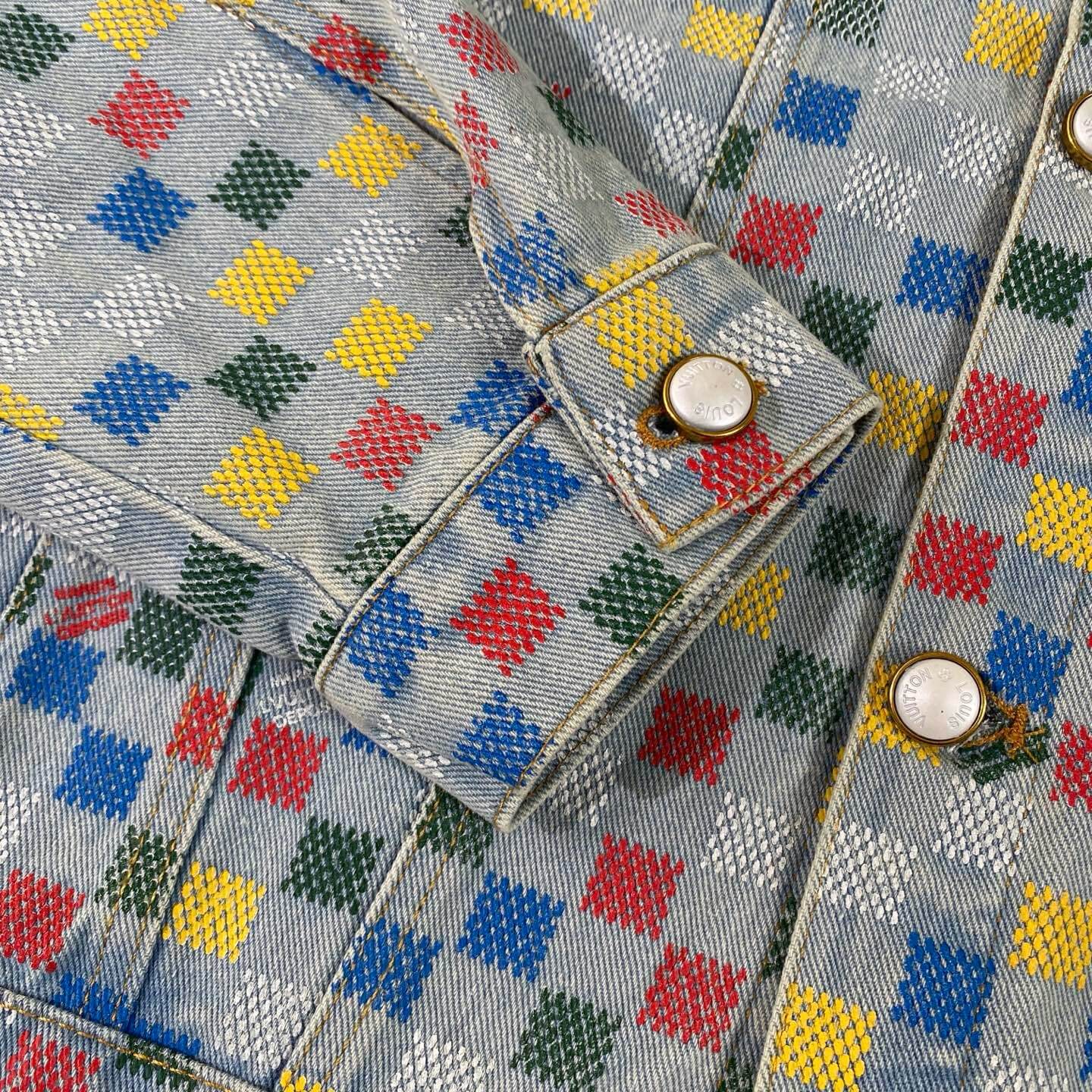 Pixel Checkerboard Denim Jacket