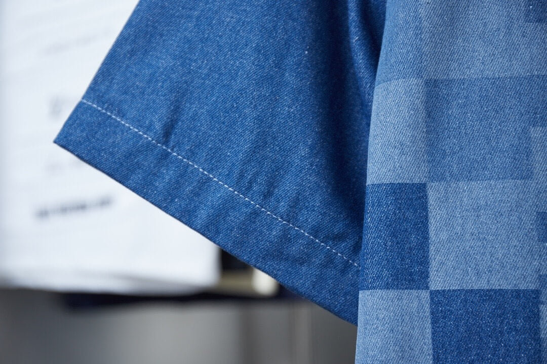 Mosaic Plaid Denim Shirt