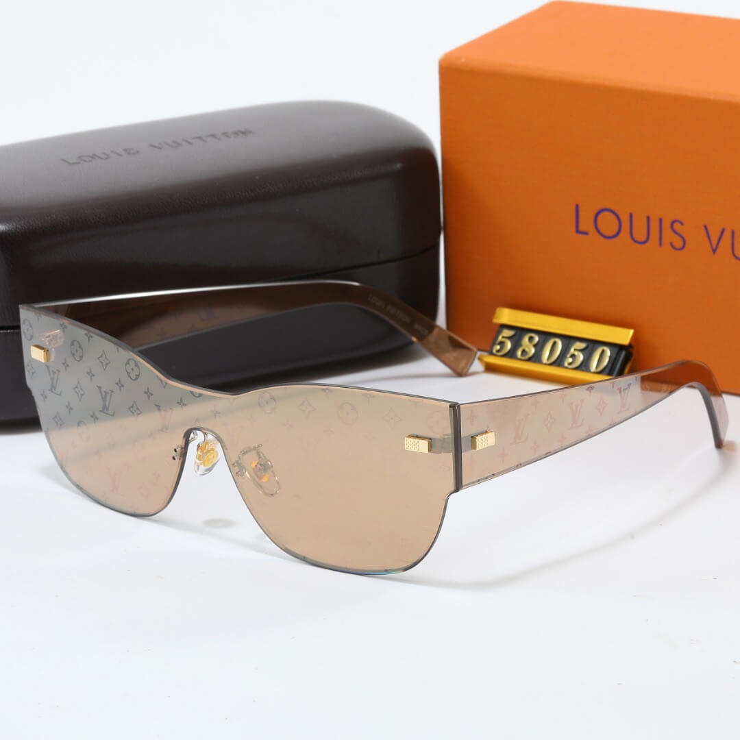 Gafas de sol sin marco con diseño de letras impresas