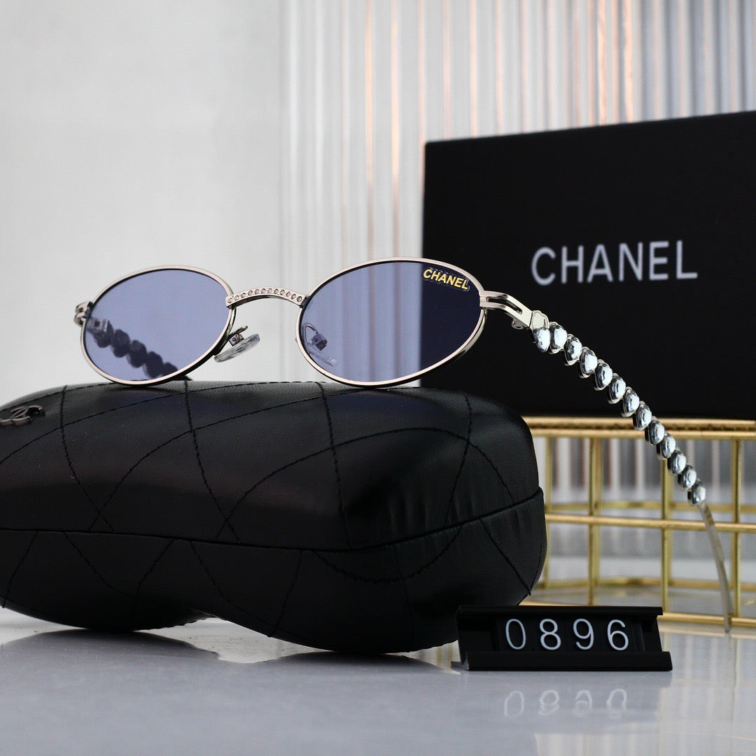 Gafas de sol vintage en forma de huevo con diamantes de imitación en forma de corazón