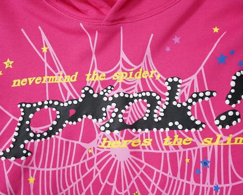 Sudadera con capucha clásica web negra y rosa