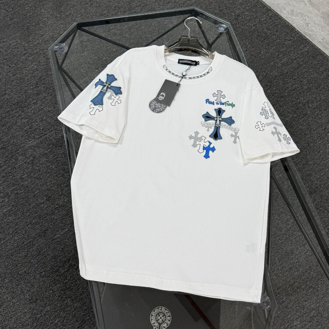 Denim Patch Embroidery T-Shirt