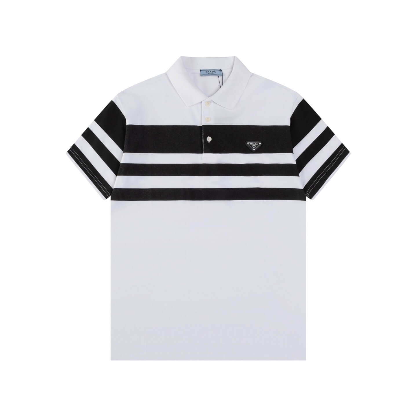 Camiseta polo con costuras de rayas