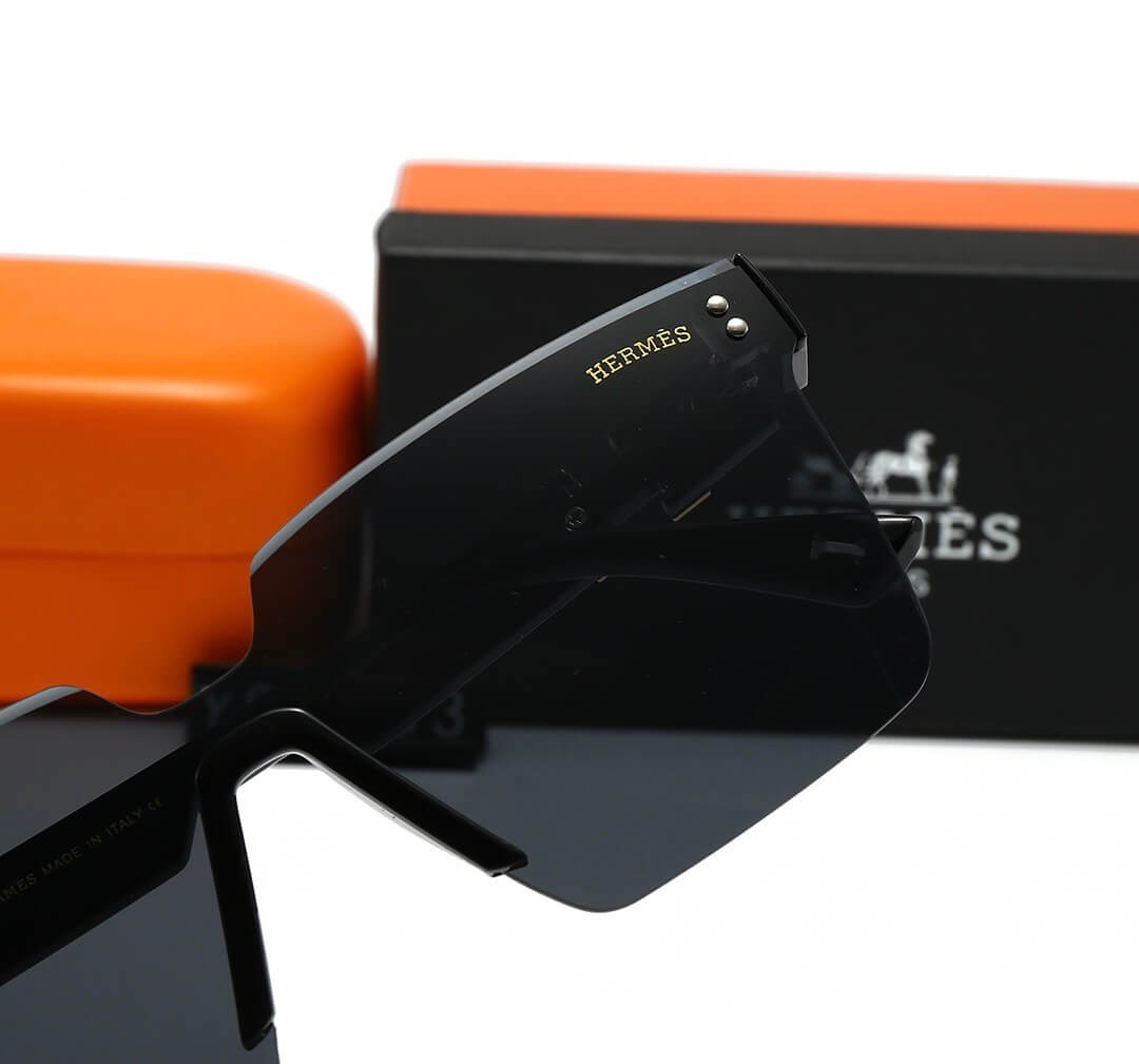 Gafas de sol de estilo casual, sin marco y con patillas brillantes
