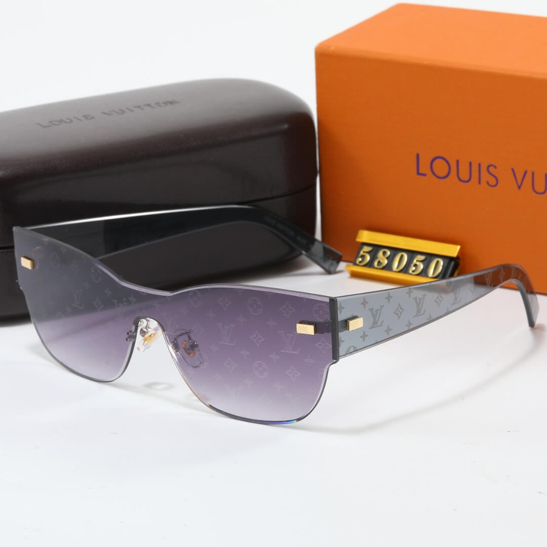 Gafas de sol sin marco con diseño de letras impresas