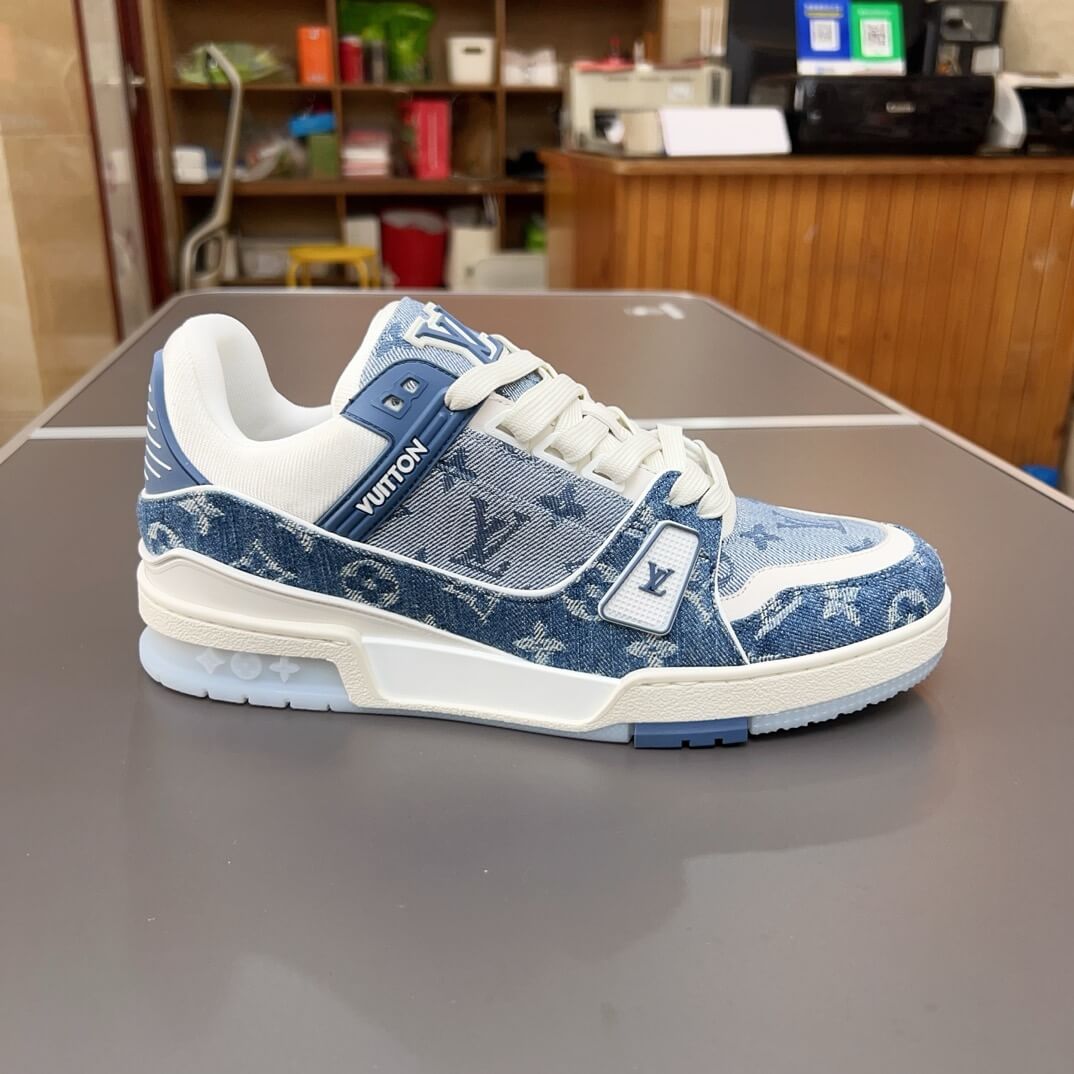 New Blue All-Over Print Sneakers