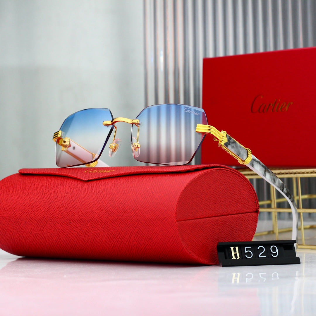 Gafas de sol sin marco con estampado de mármol