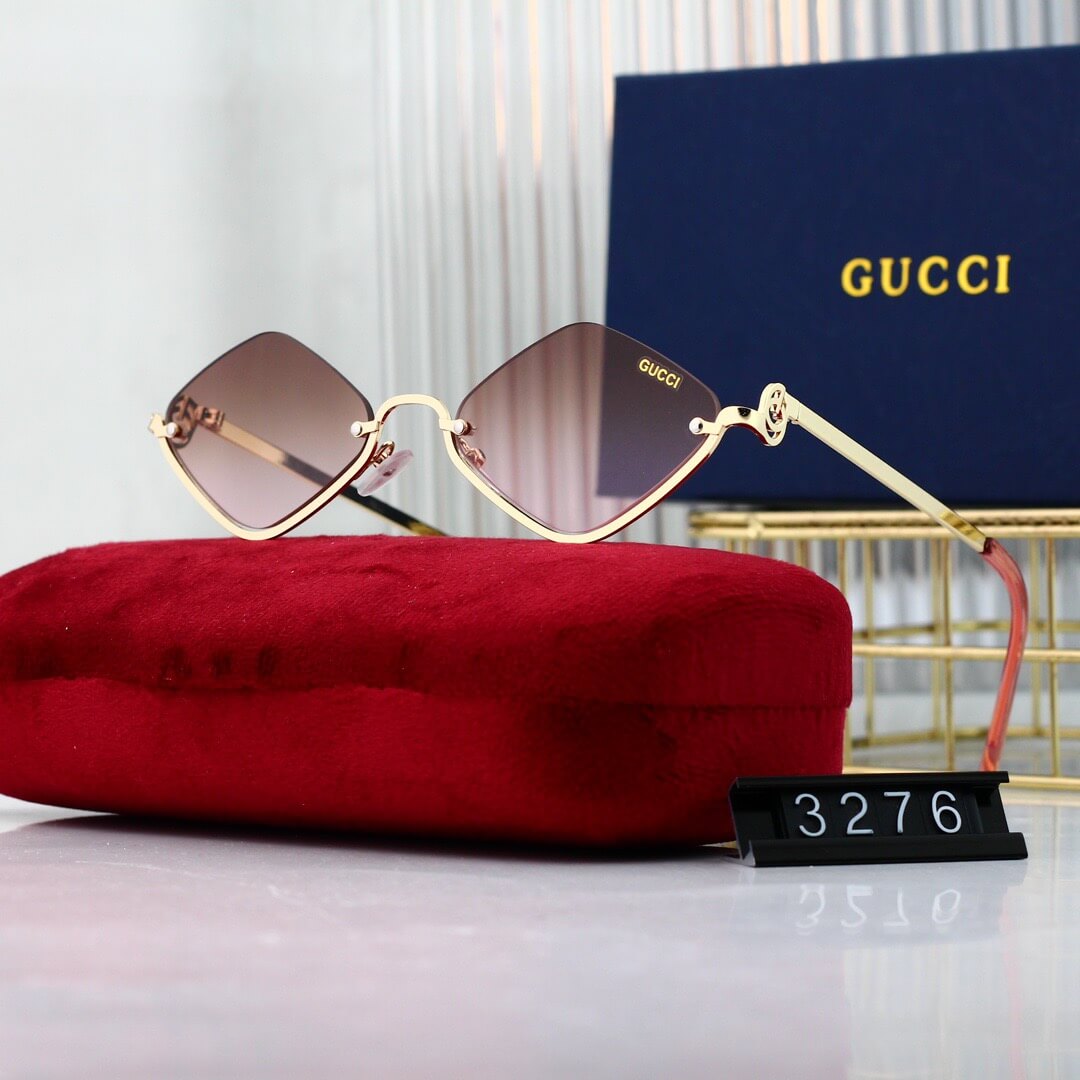 Gafas de sol de moda con media montura y rombos