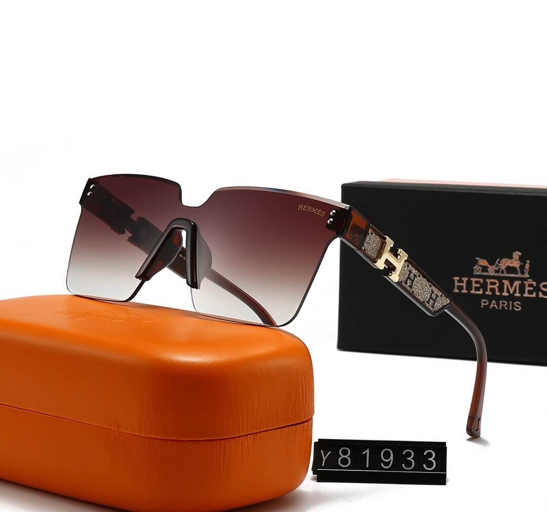 Gafas de sol de estilo casual, sin marco y con patillas brillantes
