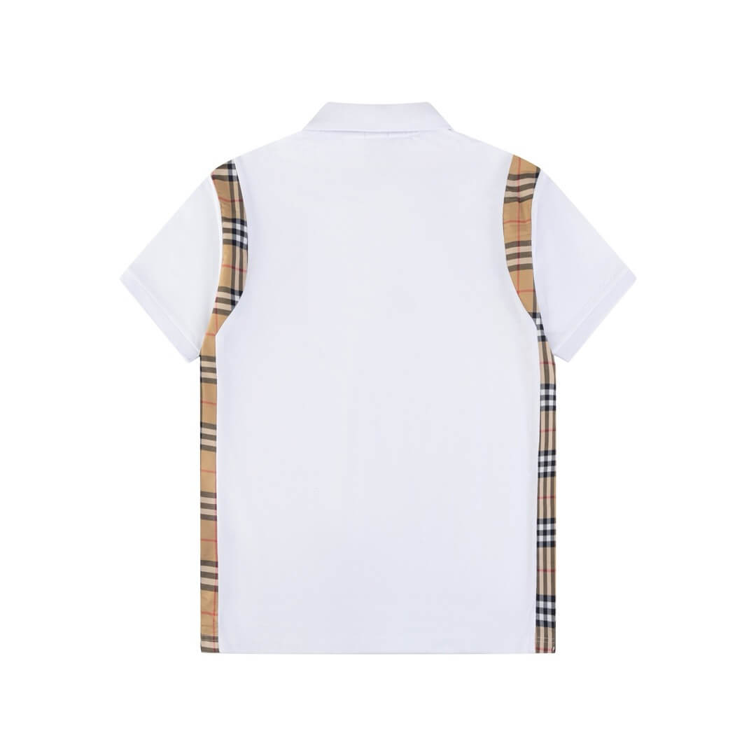 Camiseta polo con costuras de rayas marrones