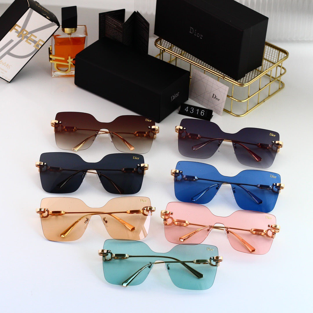 Gafas de sol con diseño de cadena sin marco