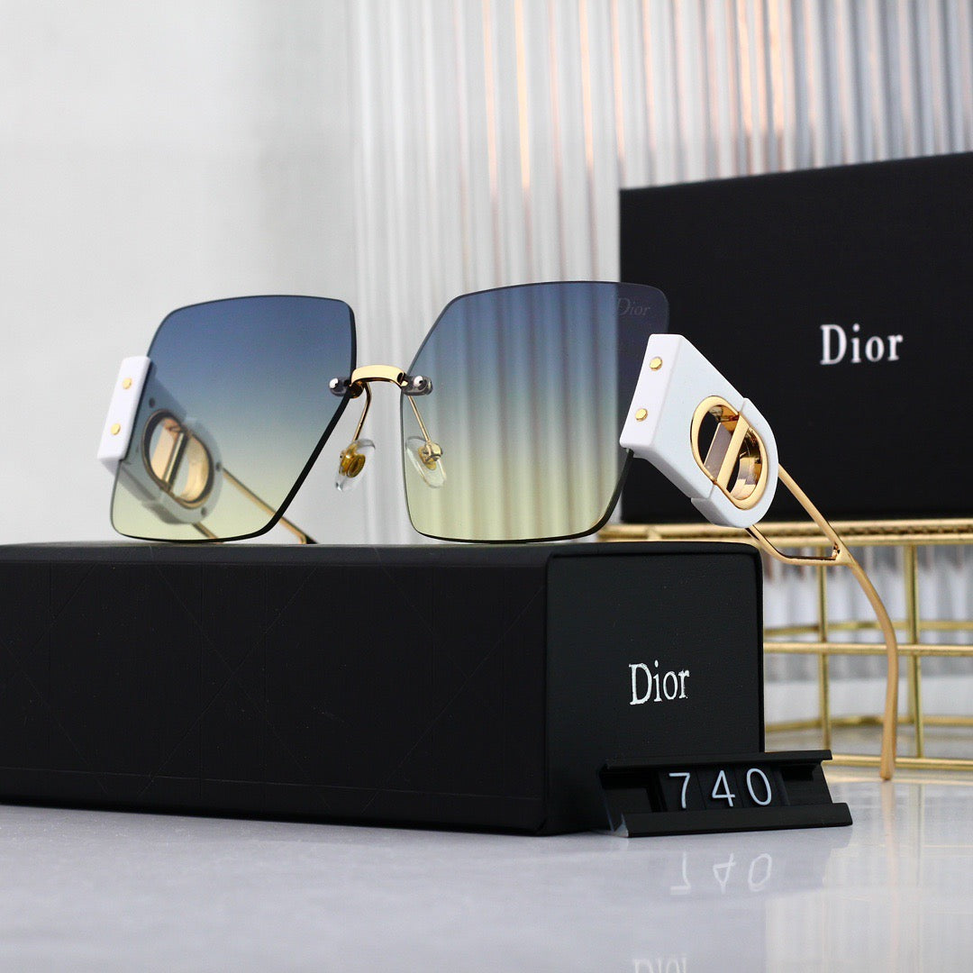 Gafas de sol de patchwork sin marco de moda