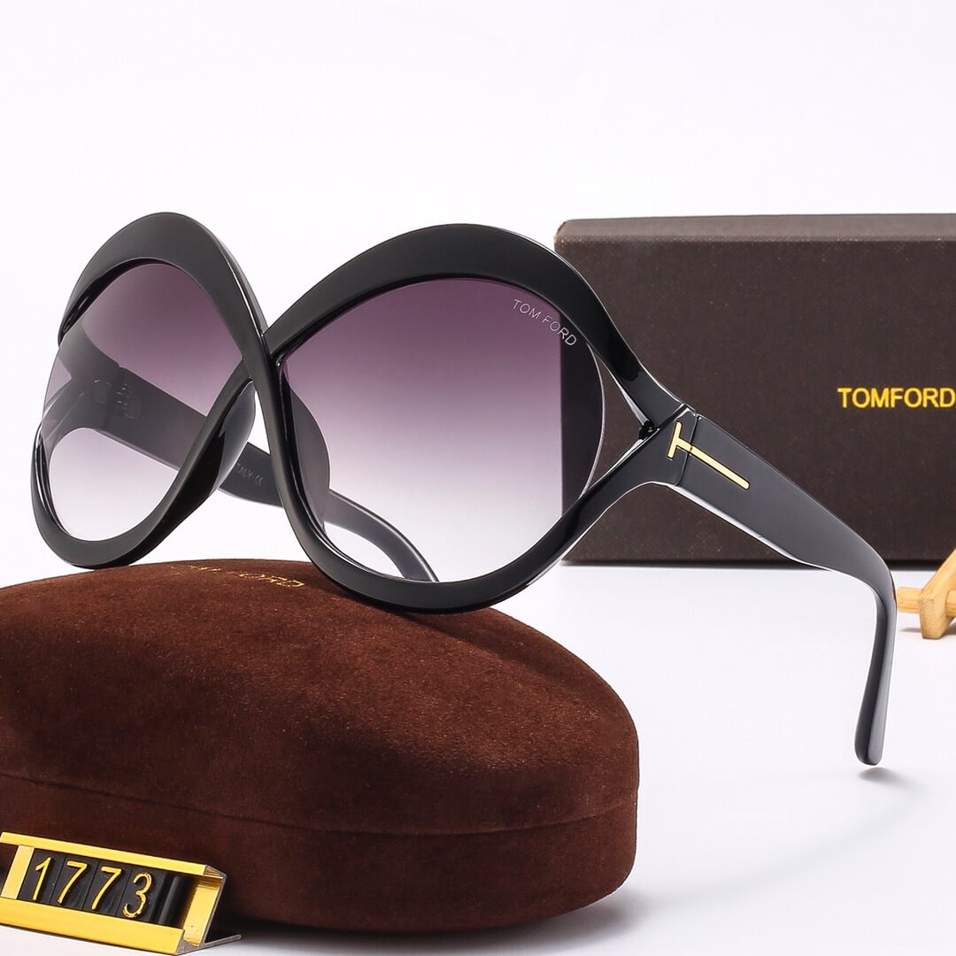 Gafas de sol curvas de montura redonda extragrande de moda