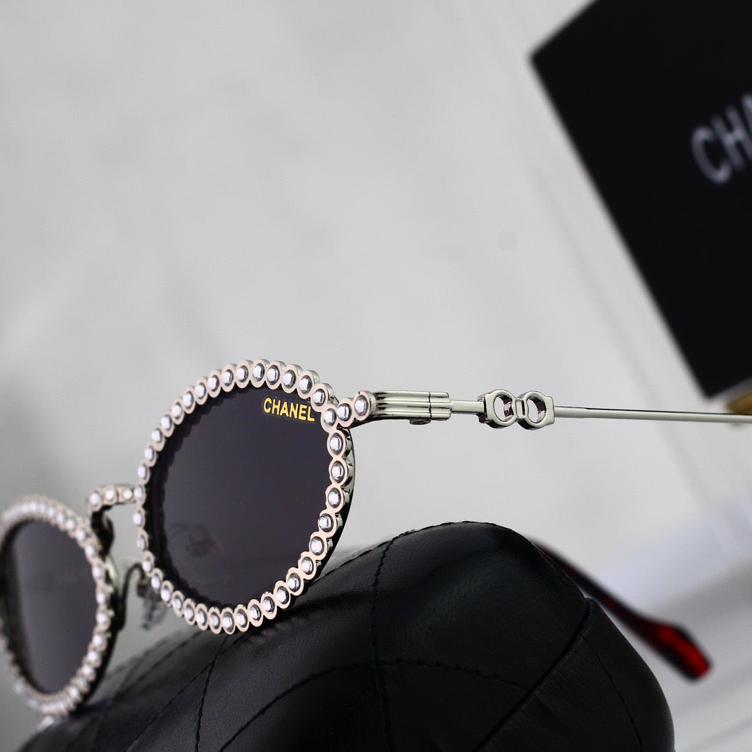 Gafas de sol vintage de metal con cristales de imitación