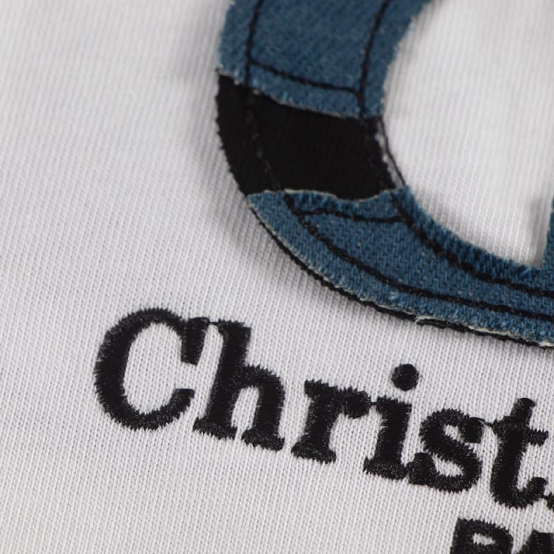 Embroidered Denim Patch T-Shirt