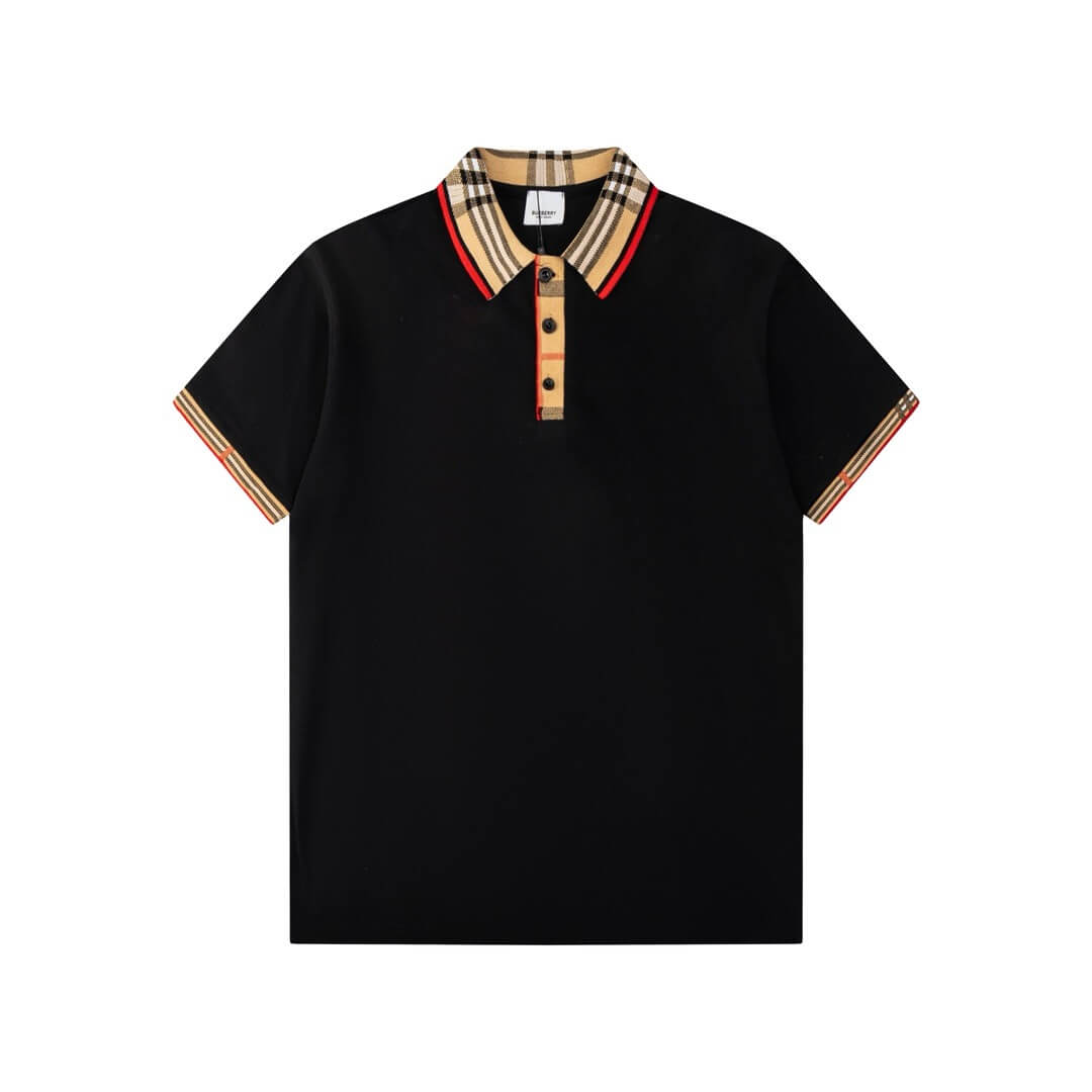 Camiseta polo clásica con cuello a cuadros