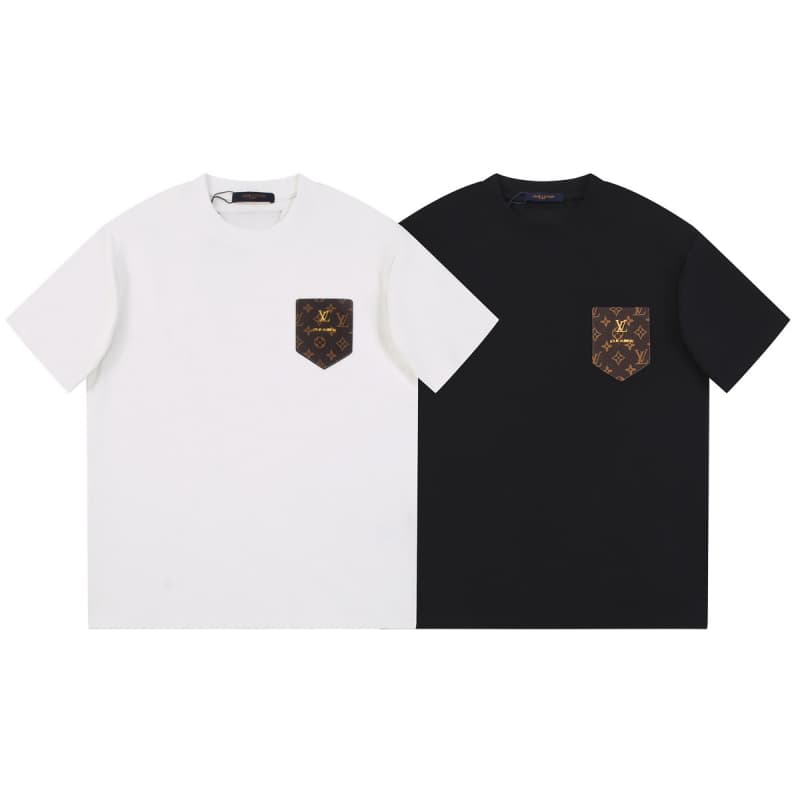 2025 New Classic Floral Pocket with Metal Logo T-shirt