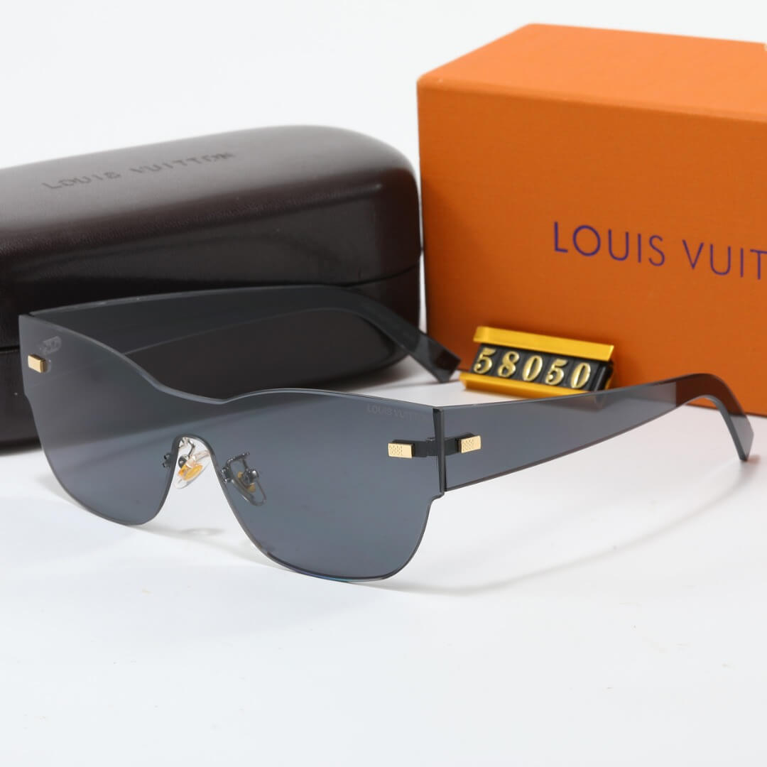 Gafas de sol sin marco con diseño de letras impresas