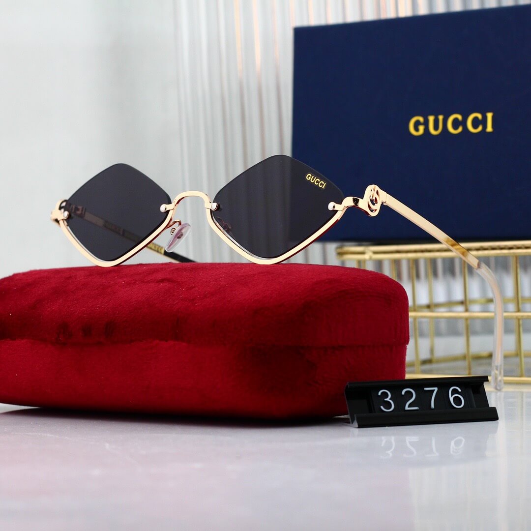 Gafas de sol de moda con media montura y rombos