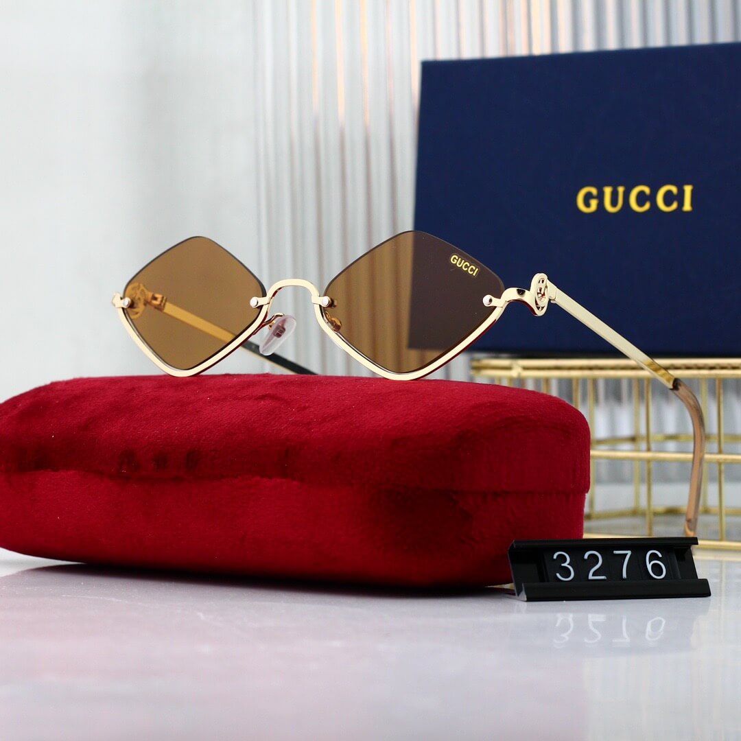 Gafas de sol de moda con media montura y rombos