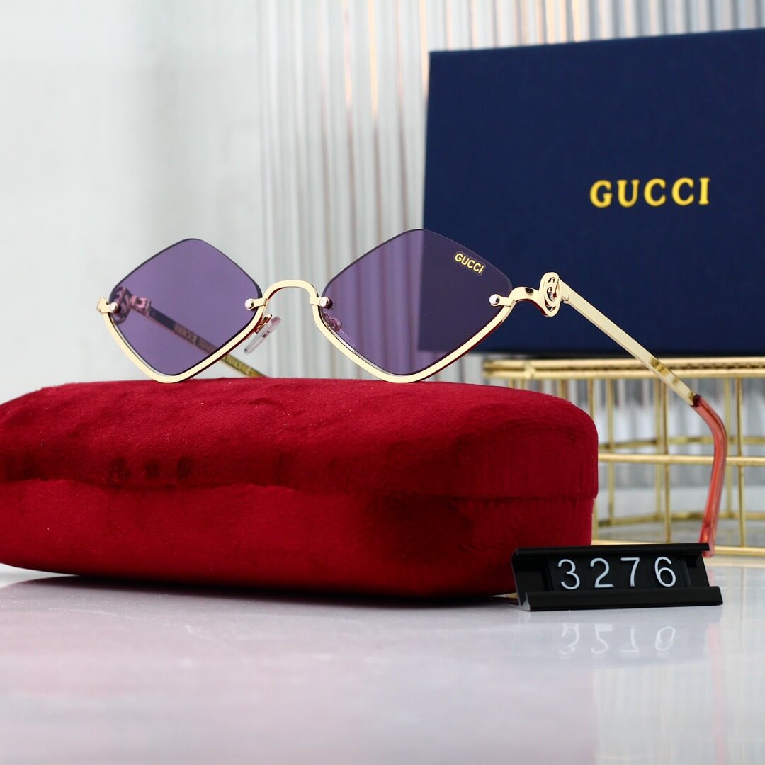 Gafas de sol de moda con media montura y rombos