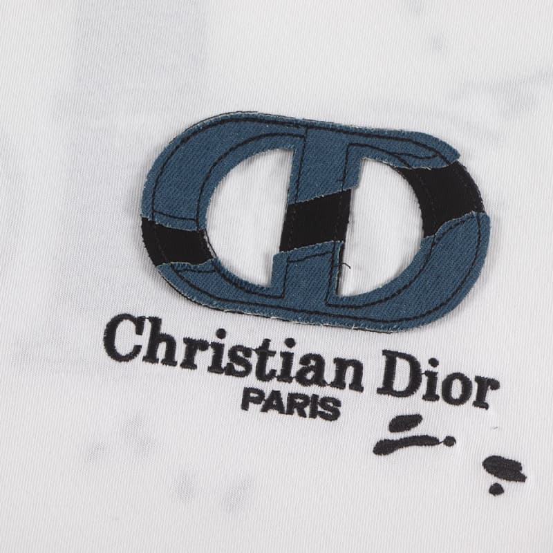 Embroidered Denim Patch T-Shirt