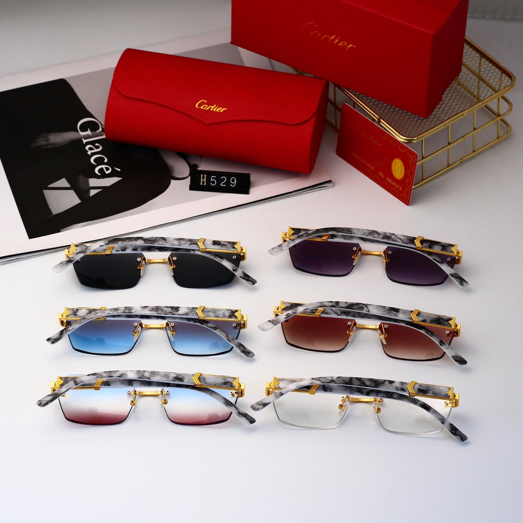 Gafas de sol sin marco con estampado de mármol