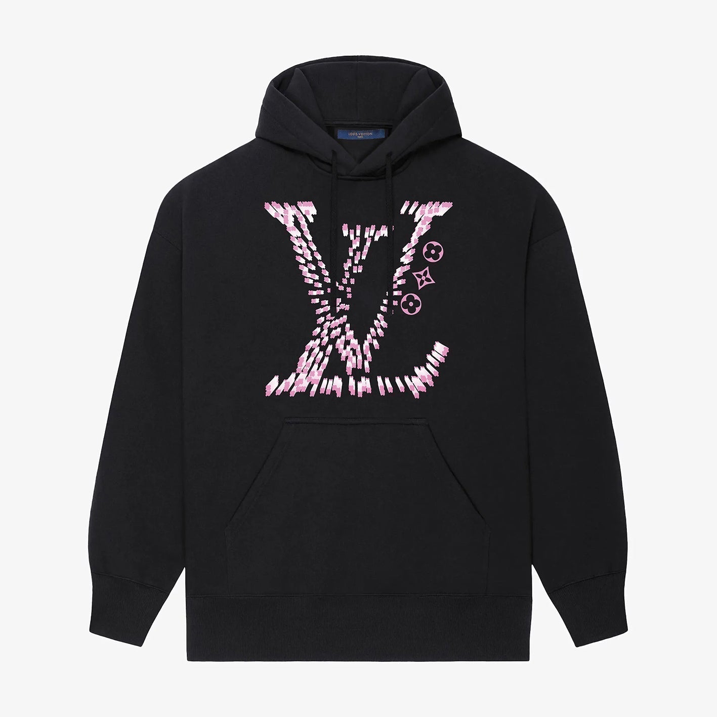 Sudadera con capucha con estampado de letras clásicas en color rosa