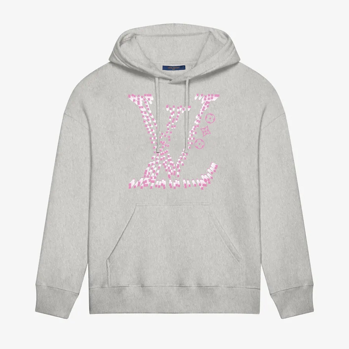 Sudadera con capucha con estampado de letras clásicas en color rosa