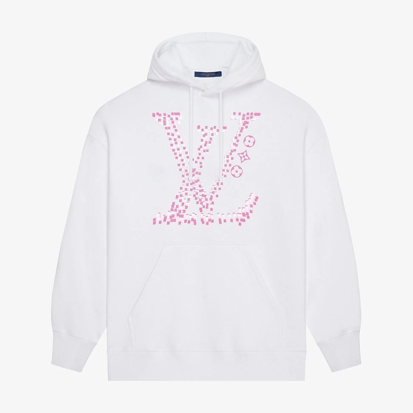 Sudadera con capucha con estampado de letras clásicas en color rosa