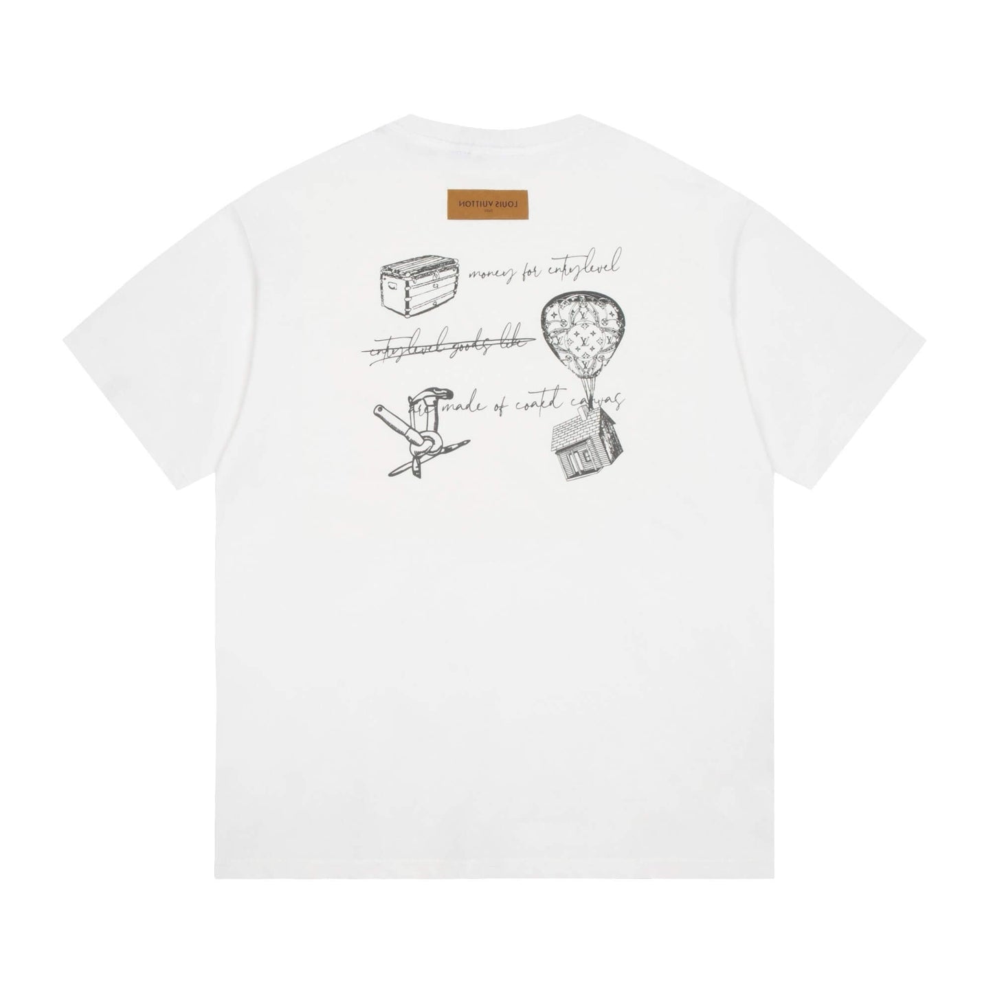 Camiseta con estampado de casa voladora
