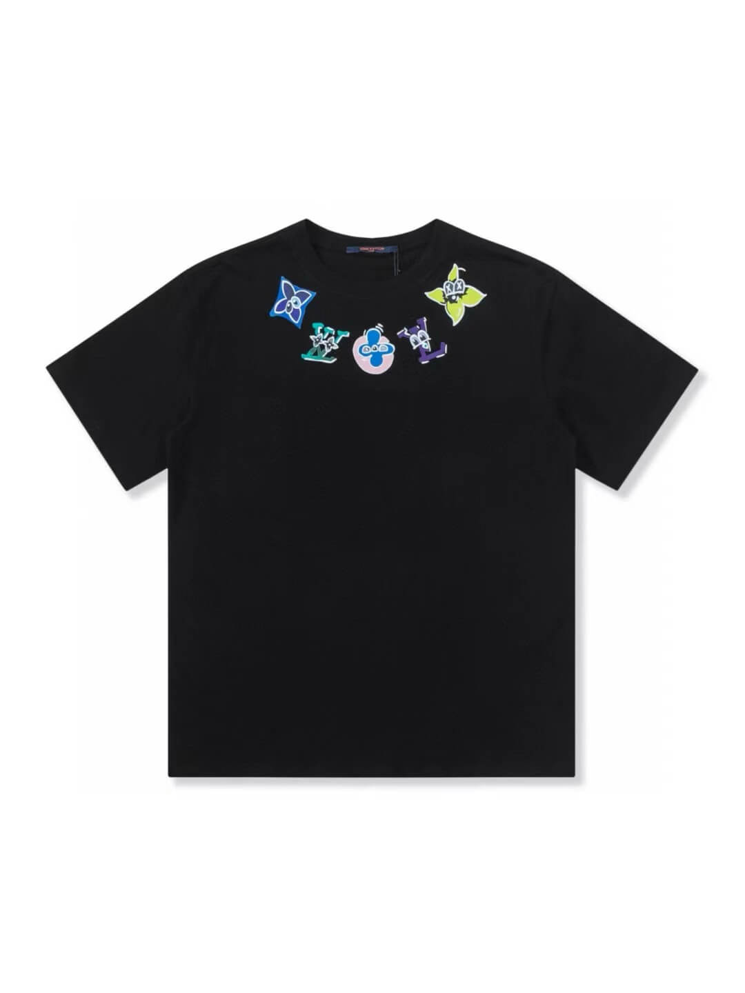 Camiseta con estampado de collar colorido