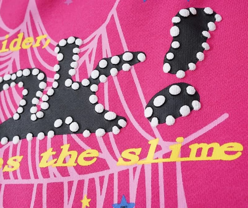 Sudadera con capucha clásica web negra y rosa