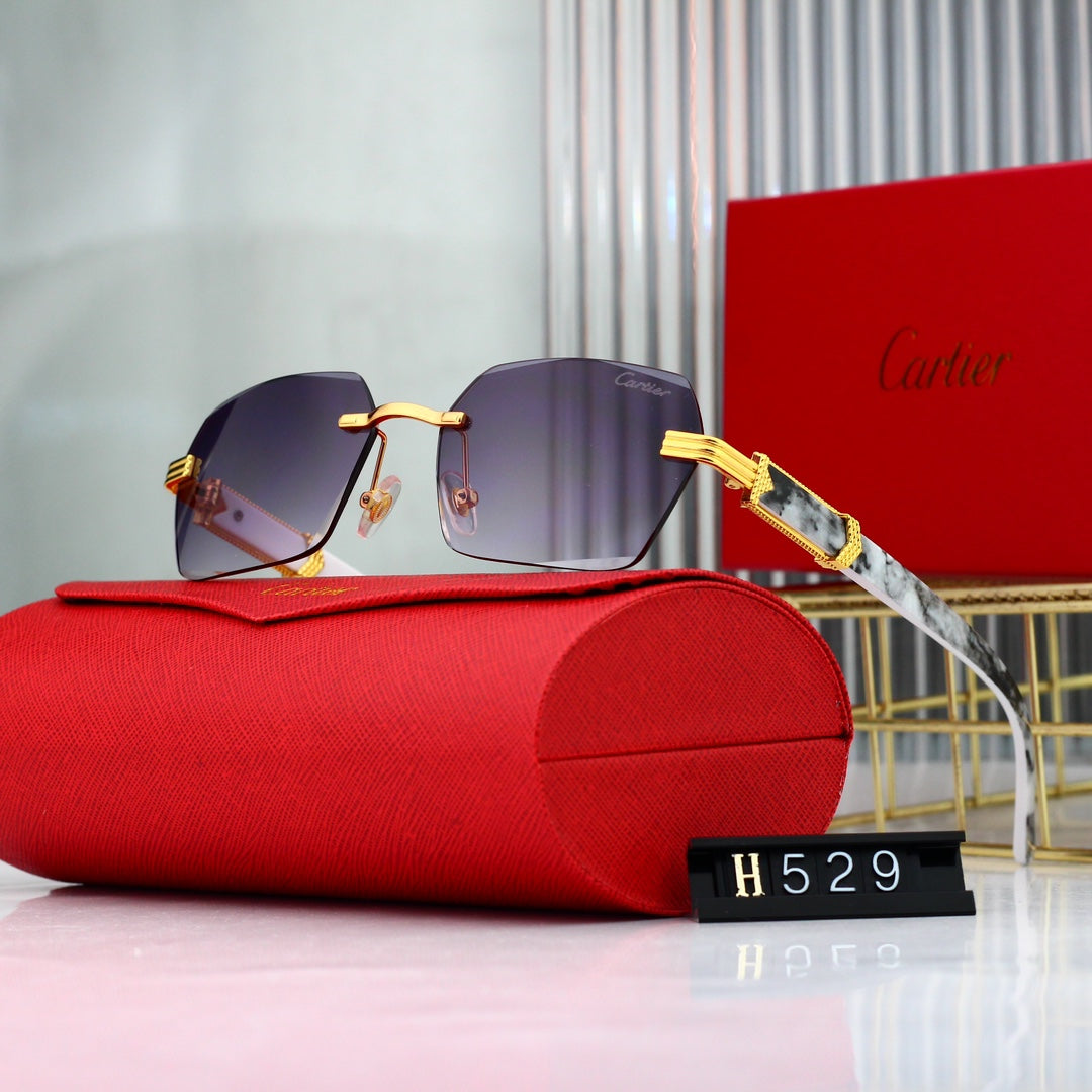 Gafas de sol sin marco con estampado de mármol